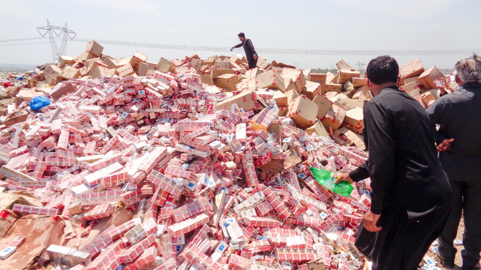 Massive Quantity of Illicit Cigarettes Worth Rs. 202 Million Destroyed in Jhelum