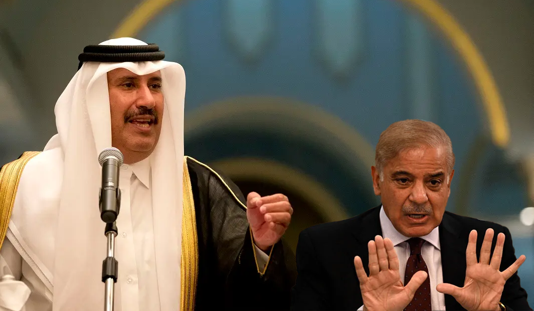 shahbaz Former Qatari PM urged PM Shahbaz to pay $450 million owed to Port Qasim Electric Power Company (PQEPC).